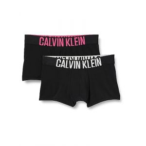 Calvin Klein Boxer Homme Lot De 2 Caleçon Coton Stretch, Noir (B- Celadon Tint, Fuchsia Rose Logos), S