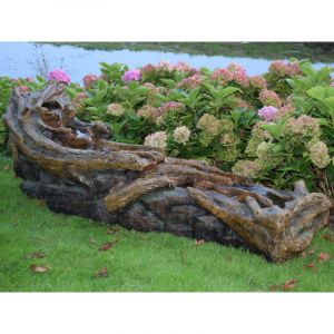 Ubbink Fontaine de jardin allongée Avisio souche d'arbre avec chute d'eau et éclairage LED