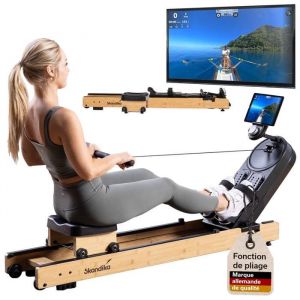 Skandika Rameur magnétique connecté Pliable Rovek - 32 niveaux de résistance - Inertie 6 kg - Bluetooth - Kinomap