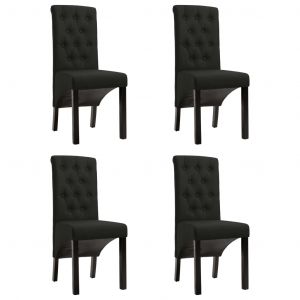 VidaXL Chaises à manger lot de 4 noir tissu Noir