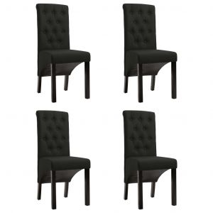 VidaXL Chaises à manger lot de 4 noir tissu Noir