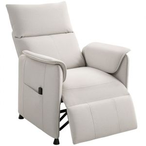 Homcom Fauteuil relax électrique - fonction mémoire, repose-pieds rétractable, télécommande - crème