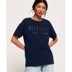 Image de Superdry T-shirt PAULO EMBROIDERED TEE bleu - Taille EU S,EU M,EU XS