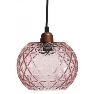 Lampe Suspension en Verre "Corvus" 18cm Rose Prix