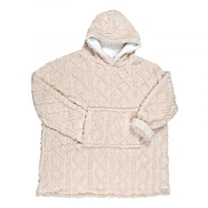 The home deco factory HOME DECO FACTORY, TX0277, Plaid Jacquard Sherpa Crème, idéal pour Le Confort et la décoration intérieure, Polyvalent comme jeté de lit, Facile à Entretenir, Taille 130x170 cm, Couleur Beige