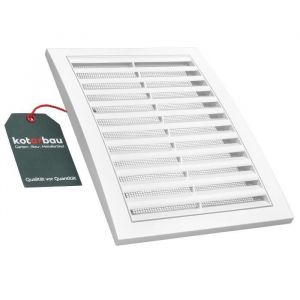 Image de Grille d'a&eacute;ration KOTARBAU 180 x 250 mm Grille d'a&eacute;ration rectangulaire en plastique blanche avec moustiquaire