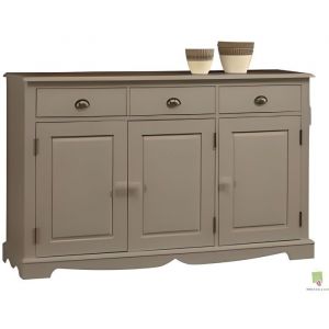 Image de Buffet Taupe 3 Portes 3 Tiroirs.