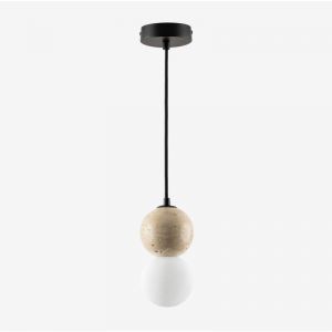 Plafonnier boule de cristal en travertin Davise SKLUM Noir