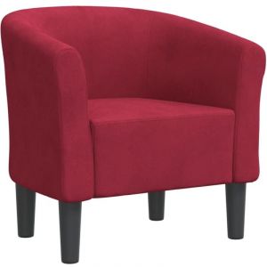 VidaXL Chaise cabriolet rouge bordeaux velours