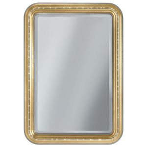 Image de Artigiani Veneti Riuniti Miroir rectangulaire angles arrondis gold Swarovski