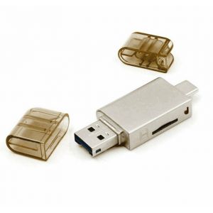 Image de Qumox 2 en 1 lecteur Type-C USB3.0 vers Micro-SD/NM Carte mémoire pour Mobile/PC Use Nano