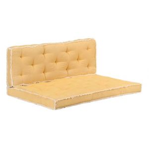 Image de VidaXL Ensemble de coussins de canapé palette 2 pcs Jaune