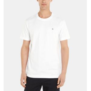 Calvin Klein Jeans Embro Badge Tee Tops en Tricot S/S, Bright White, M Homme