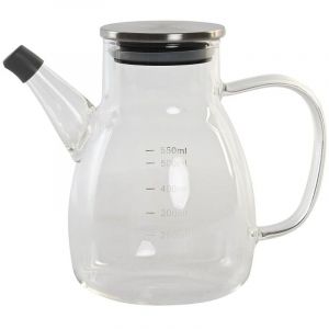 Huilier DKD Home Decor 17 x 10 x 15,5 cm Argenté Acier inoxydable 550 ml Verre Borosilicaté