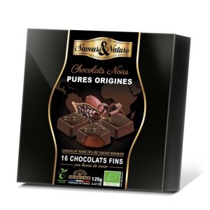 Saveurs et Nature Coffret chocolat pures origines en coffret de 125 g