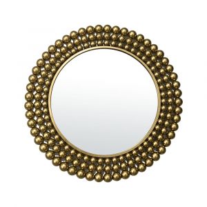 Emde Miroir rond métal doré boules 70cm