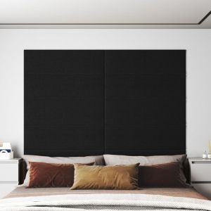 VidaXL Panneaux muraux 12 pcs Noir 90x30 cm Tissu 3,24 m²