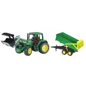 Bruder Toys 01134 Tracteur John Deere 6920 avec chargeur frontal et remorque bennable