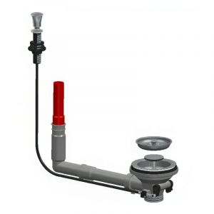 Lira - Bonde pour &eacute;vier automatique &agrave; c&acirc;ble, vidage avec trop plein vertical