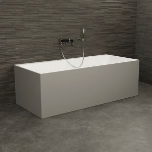 Baignoire semi-îlot Murale COBALT 170 Grise L. 170 x l. 75 cm, by SPALINA