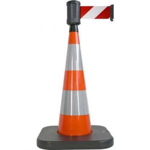 Rs pro Cône de sécurité avec sangle Rouge, blanc Haut. 1 m (Prix pour 1 )