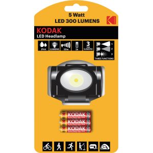 Kodak Lampe frontale LED - 300 Lumens - Noir