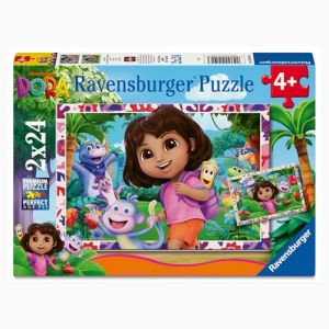 Ravensburger Puzzle 2 x 24 pièces : L'univers de Dora l'exploratrice !