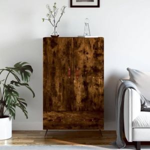 VidaXL Buffet haut chêne fumé 69,5x31x115 cm bois d'ingénierie Chêne fumé
