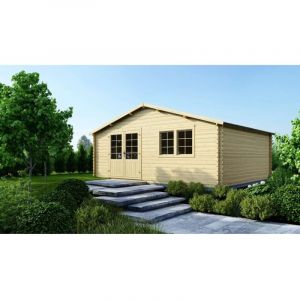 Abri de jardin en bois - 30m2 - 6x5m - Ep. 40mm - Couleur: naturel - DOM748