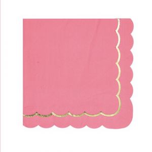 16 SERVIETTES DE TABLE JETABLE PAPIER FESTON LIGNE OR 33CM ROSE BARBIE Rose