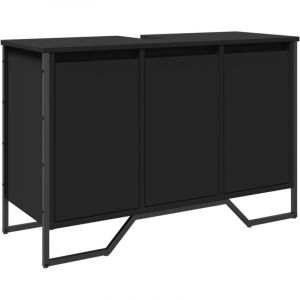 VidaXL Armoire lavabo de salle de bain noir 91x35x60 cm, placard lavabo de salle de bain, meubles de salle de bain, meuble de rangement sous lavabo