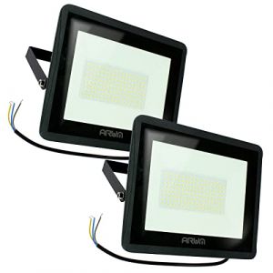 Arum Lighting Lot de 2 Projecteurs LED 100W Ext&eacute;rieur Blanc Froid 6000K Forte Luminosit&eacute; IP66 Jardin Terrasse Parking Cours