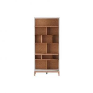 Miliboo Bibliothèque scandinave en bois clair chêne et blanc L90 cm abel - Chêne clair