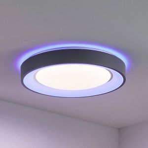 Lindby Lindum plafonnier LED, RVB, CCT, dimmable
