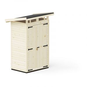 Abri de Jardin Strongbox s - Robuste Cabane à Outils en Bois avec Fondation wpc Résistante à l'humidité et Toit en Plastique résistant, 127x87 cm,