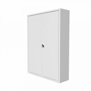 Coffret d'habillage ATOLE en acier blanc avec serrure à clé - Hauteur 1040 mm - Compatible tableaux électriques double