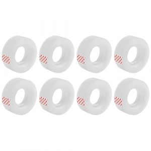 D.RECT Transparent Ruban Adh&eacute;sif de Bureau - Forte Adh&eacute;rence - 8 Rouleaux, 18 mm x 30 m