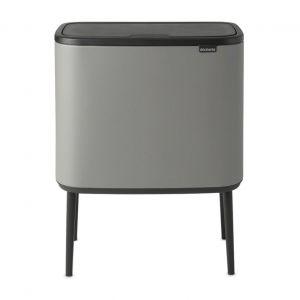 Brabantia Bo Touch Bin, 36 litres, avec seau intérieur en plastique - Mineral Concrete Grey