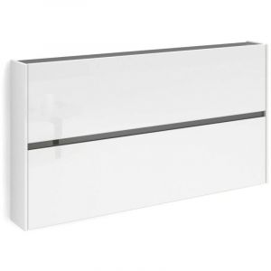 Meuble à chaussures Anedda, Porte-chaussures 12 paires, 4 compartiments Made in Italy, 19x160x85h cm Blanc Brillant