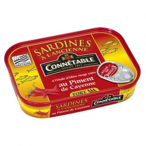 Conn&eacute;table Sardines &agrave; l'ancienne &agrave; l'huile d'olive vierge extra au piment decayenne