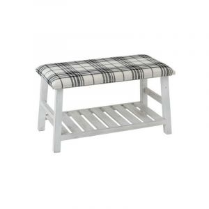 Image de Banc Design en Bois "Textile" 80cm Blanc Prix