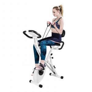 Vélo D'appartement Pliable 3 En 1 8 Niveaux De Résistance Magnétique Volant D'inertie 2,5kg Écran Lcd Siège Réglable Neuf