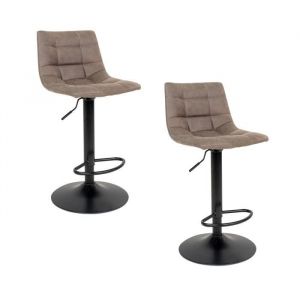 M&S Lot de 2 chaises de bar en tissu marron clair - KOBLENZ