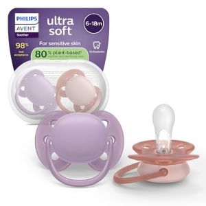 Philips Succhietti Ultra Soft per Comfort e Protezione Pelle 6-18 Mesi 2 Pezzi