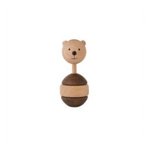 Oyoy living Hochet ours en bois Ø5,2xH12cm