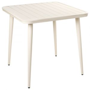 Beliani Table de salle &agrave; manger de jardin NATURNO 80 cm 80 cm M&eacute;tal Beige clair