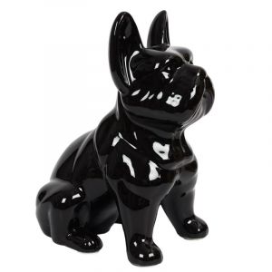 Objet Deco Bouledogue en c&eacute;ramique is 30 cm noir Noir