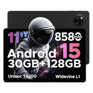 Doogee TAB A9 PRO+ Tablette 11 pouces Android 15 30 Go+ 128 Go Batterie 8580 mAh Caméra 13 MPWIFIDéverrouillage Facial - Noir