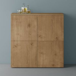 Meuble de Rangement avec 4 Portes et 8 Compartiments Casier de Rangement Polyvalent Buffet Marron 100x36,4x98 cm SR04 - Mai&mai