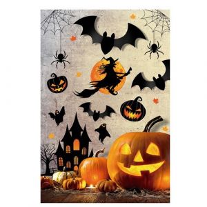 DÉCORATION MURALE HALLOWEEN STICKERS 70X80CM DECORATION DE FETE HALLOWEEN Noir